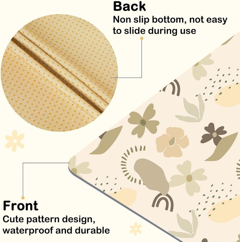 BeBeJoJo Splat Mat for Under High Chair 42 x 42 Inch Waterproof Baby Splash Mat with Non Slip Bottom Reusable Portable Highchair Mat for Floor Food Catcher for High Chair, Coffee Flowers - Image 5